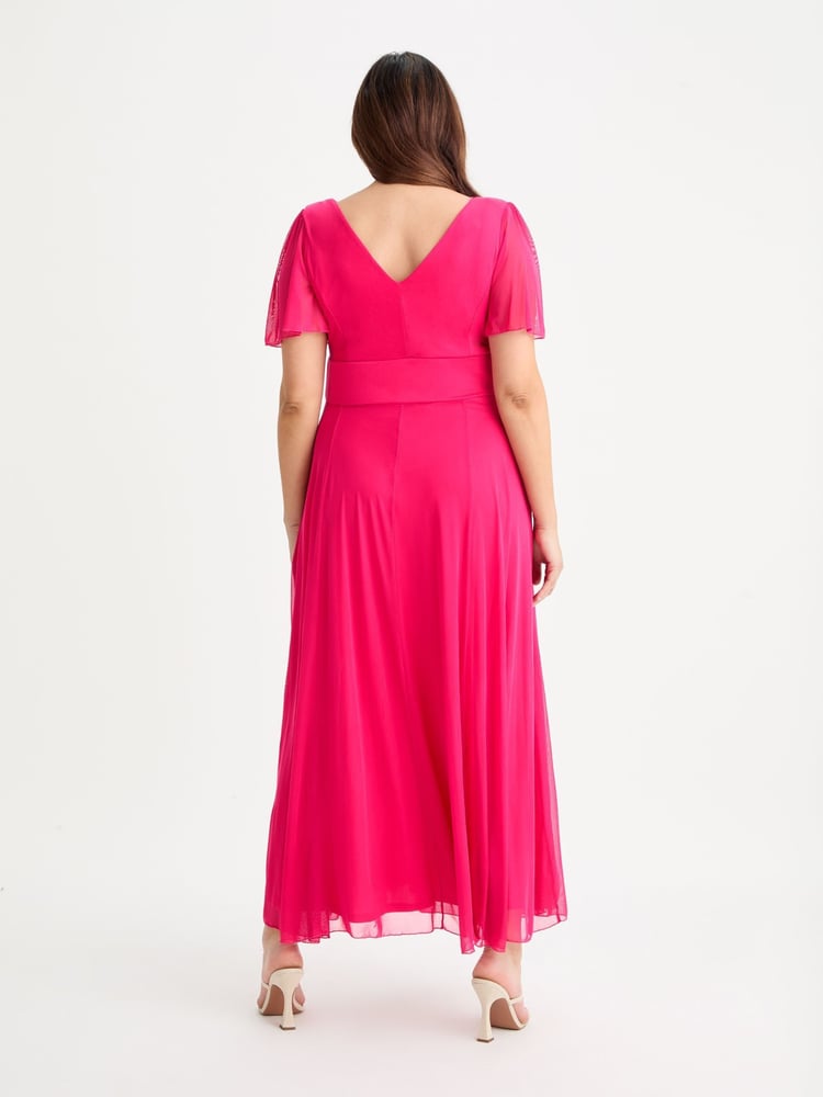 Scarlett & Jo Pink Isabelle Solid Float Sleeve Maxi Dress - Image 2 of 5