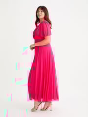 Scarlett & Jo Pink Isabelle Solid Float Sleeve Maxi Dress - Image 3 of 5