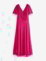 Scarlett & Jo Pink Isabelle Solid Float Sleeve Maxi Dress - Image 5 of 5