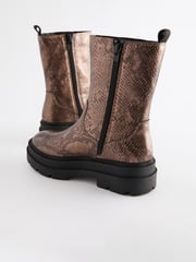 Bronze Snake Print Chunky Tall Chelsea Boots - Image 7 of 9