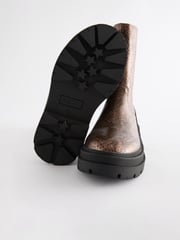Bronze Snake Print Chunky Tall Chelsea Boots - Image 9 of 9