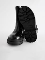 Black Snake Print Chunky Tall Chelsea Boots - Image 6 of 6