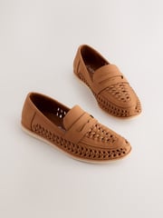 Tan Brown Standard Fit (F) Woven Loafers - Image 1 of 6