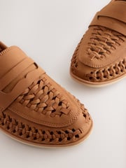 Tan Brown Standard Fit (F) Woven Loafers - Image 5 of 6