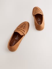Tan Brown Standard Fit (F) Woven Loafers - Image 6 of 6