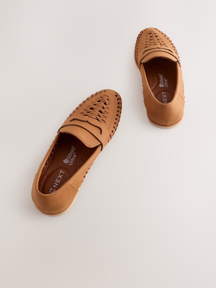 Tan Brown Standard Fit (F) Woven Loafers - Image 6 of 6