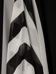 Reiss Black/White Dita Jersey Flared Hem Midi Dress - Image 5 of 5