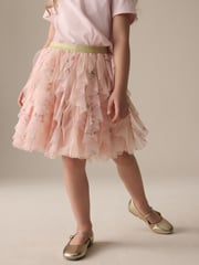 Pink Frill Mesh Floral Printed Skirt (3-16yrs) - Image 1 of 8