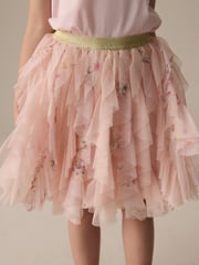 Pink Frill Mesh Floral Printed Skirt (3-16yrs) - Image 2 of 8