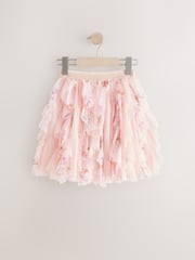 Pink Frill Mesh Floral Printed Skirt (3-16yrs) - Image 5 of 8