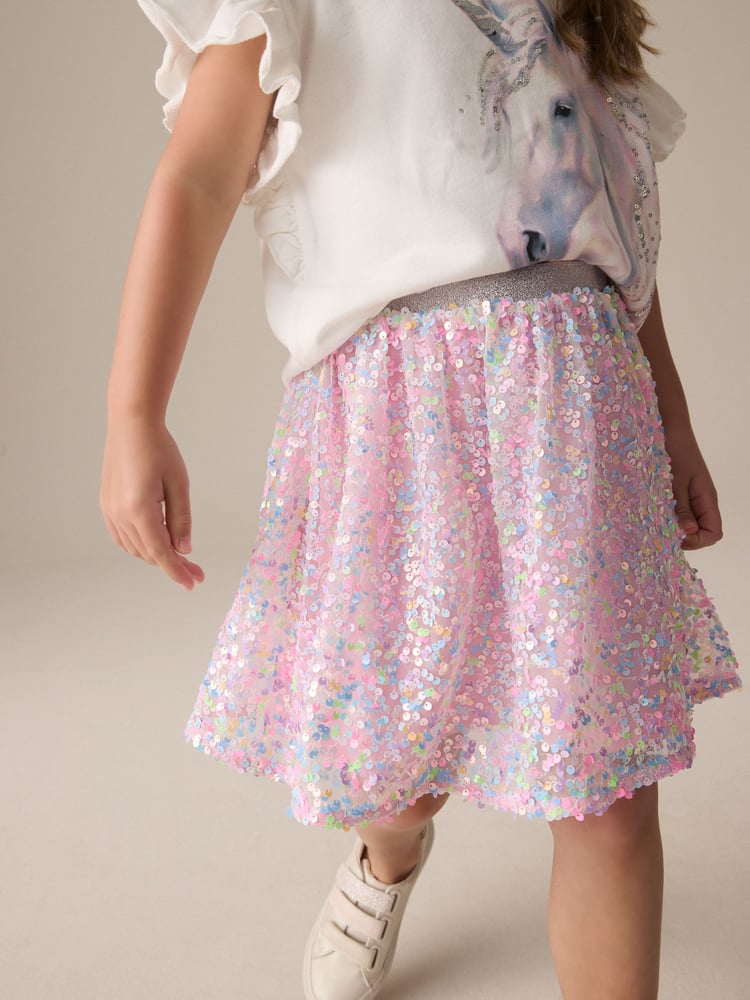Pink Sequin Skirt (3-16yrs) - Image 1 of 7