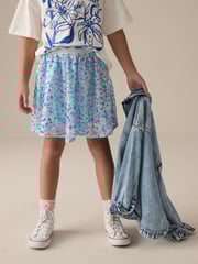 Rainbow Blue Sequin Skirt (3-16yrs) - Image 1 of 7