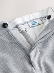 Grey Slim Fit Textured Side Adjuster Trousers - Image 12 of 12