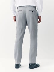Grey Slim Fit Textured Side Adjuster Trousers - Image 3 of 12