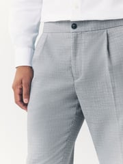 Grey Slim Fit Textured Side Adjuster Trousers - Image 4 of 12