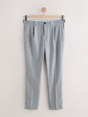 Grey Slim Fit Textured Side Adjuster Trousers - Image 6 of 12