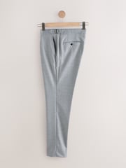 Grey Slim Fit Textured Side Adjuster Trousers - Image 7 of 12