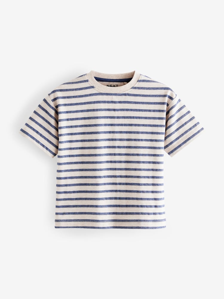 Blue/Grey Short Sleeve Textured T-Shirts 3 Pack (3mths-7yrs) - Image 2 of 7