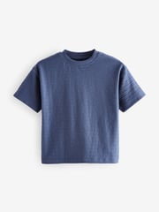 Blue/Grey Short Sleeve Textured T-Shirts 3 Pack (3mths-7yrs) - Image 5 of 7