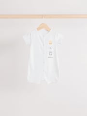 White Safari Baby Rompers 3 Pack (0mths-2yrs) - Image 3 of 10