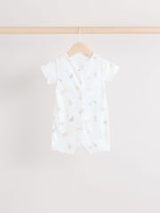 White Safari Baby Rompers 3 Pack (0mths-2yrs) - Image 5 of 10