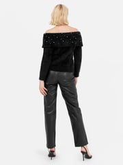 Lovedrobe Pearl Detail Bardot Jumper Dress - Image 6 of 6