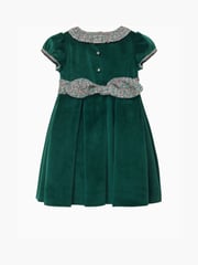 Trotters London Green Liberty Print Christmas Ragged Robin Velvet Party Dress - Image 2 of 3