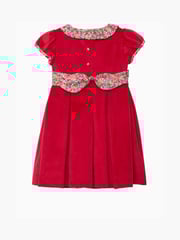 Trotters London Red Liberty Print Emma And Georgina Velvet Party Dress - Image 2 of 3