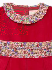 Trotters London Red Liberty Print Emma And Georgina Velvet Party Dress - Image 3 of 3