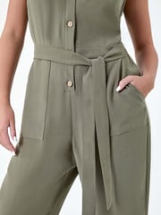 Roman Green Button Detail Pocket Jumpsuit - Image 5 of 5