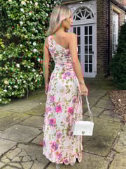 AX Paris One Shoulder Cut Out Pleated Midi Dress - Image 2 of 4