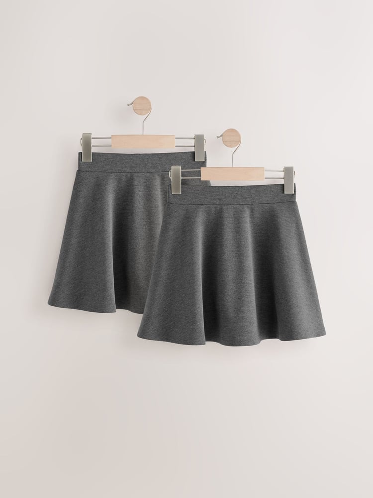 Grey Pull On Skort 2 Pack With Jersey Stretch (3-17yrs) - Image 1 of 6