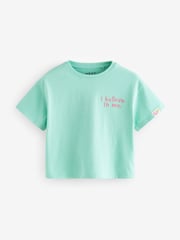 Turquoise Blue Short Sleeve T-Shirts 4 Pack (3mths-7yrs) - Image 6 of 9