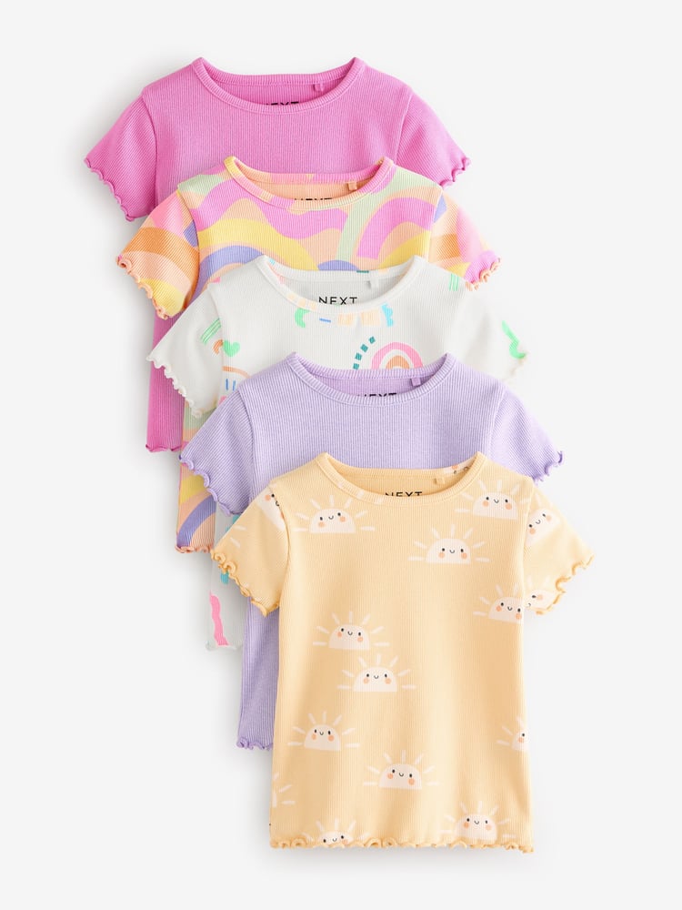 Rainbow Short Sleeve T-Shirts 5 Pack (3mths-7yrs) - Image 1 of 9