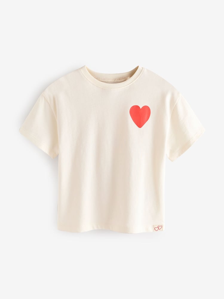 Red Heart/Ladybird Short Sleeve T-Shirt 3 Pack (3mths-7yrs) - Image 2 of 9