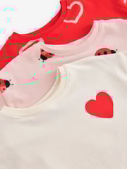 Red Heart/Ladybird Short Sleeve T-Shirt 3 Pack (3mths-7yrs) - Image 7 of 9
