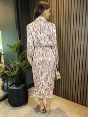 AX Paris Cream Printed Collared Wrap Midi Dress - Image 3 of 5