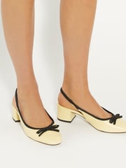 Dune London Yellow Classy Slingback with Front Bow - Image 1 of 6