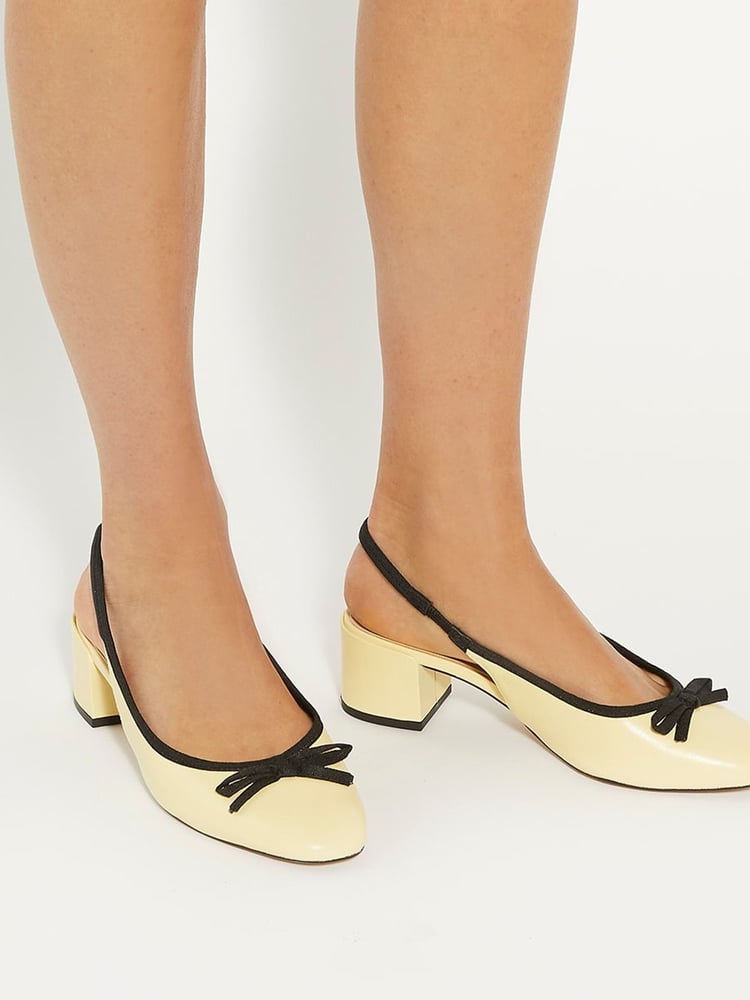 Dune London Yellow Classy Slingback with Front Bow - Image 1 of 6