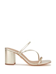 Novo Gold Wide Fit Nata Strappy Block Heel Mules - Image 2 of 3
