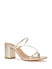 Novo Gold Wide Fit Nata Strappy Block Heel Mules - Image 3 of 3