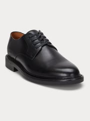 Polo Ralph Lauren Black Asher Burnished Leather Derby Shoes - Image 2 of 4