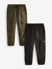 Black/Khaki Green Cargo Trousers 2 Pack (3-16yrs) - Image 1 of 6