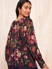 Friends Like These Red Long Sleeve Cuff Detail Chiffon Blouse - Image 4 of 4