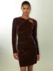 Reiss Berry Alba Velvet Cut-Out Mini Dress - Image 1 of 6