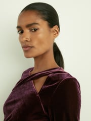 Reiss Berry Alba Velvet Cut-Out Mini Dress - Image 4 of 6