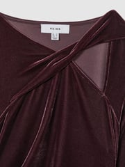 Reiss Berry Alba Velvet Cut-Out Mini Dress - Image 6 of 6