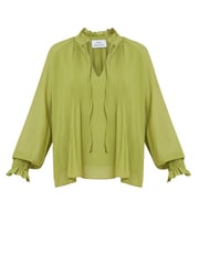 Gina Bacconi Delphine Pleat Frill Neck Blouse - Image 5 of 5