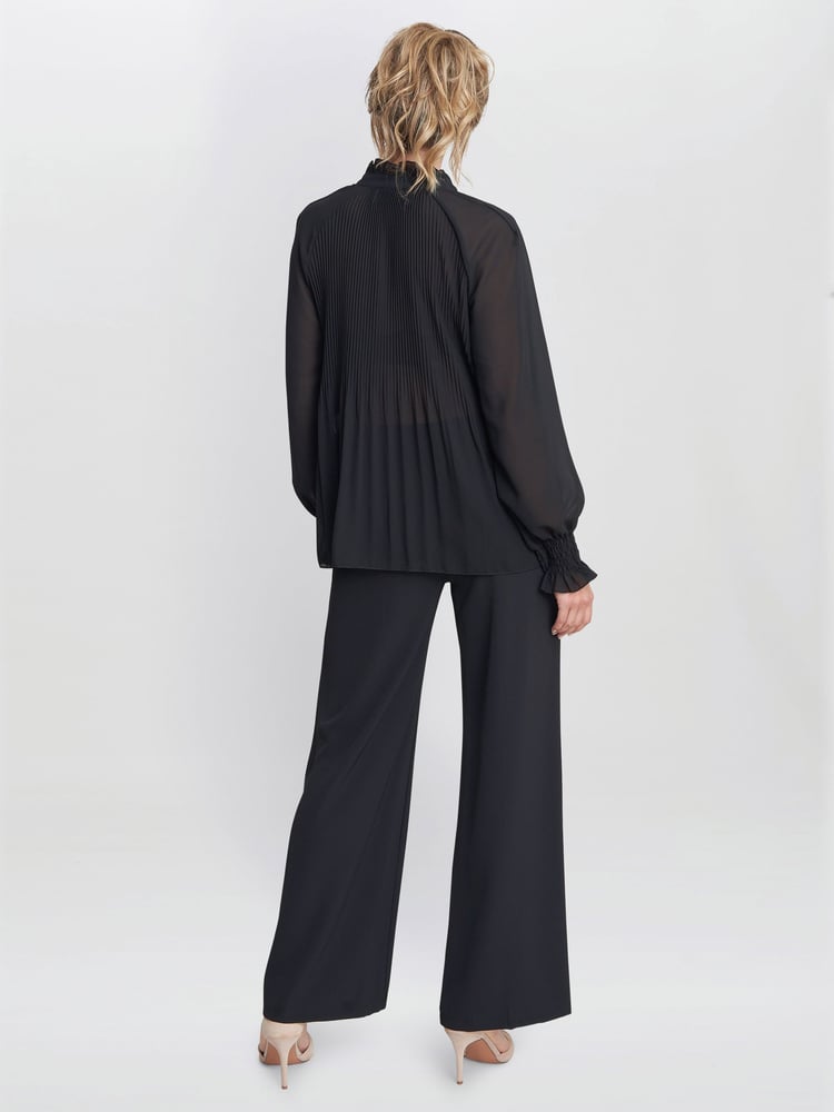 Gina Bacconi Delphine Pleat Frill Neck Blouse - Image 2 of 4