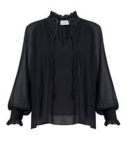 Gina Bacconi Delphine Pleat Frill Neck Blouse - Image 4 of 4
